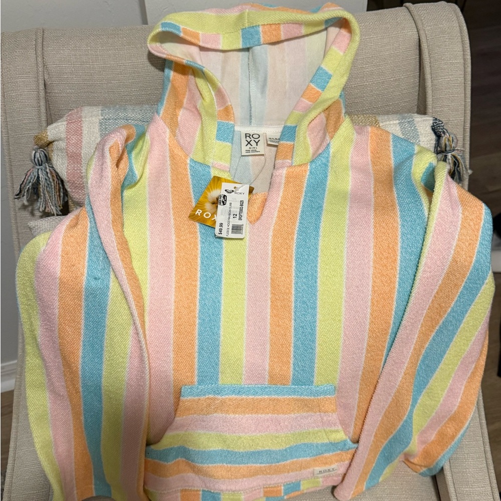 Girls Roxy Pastel Striped Hoodie